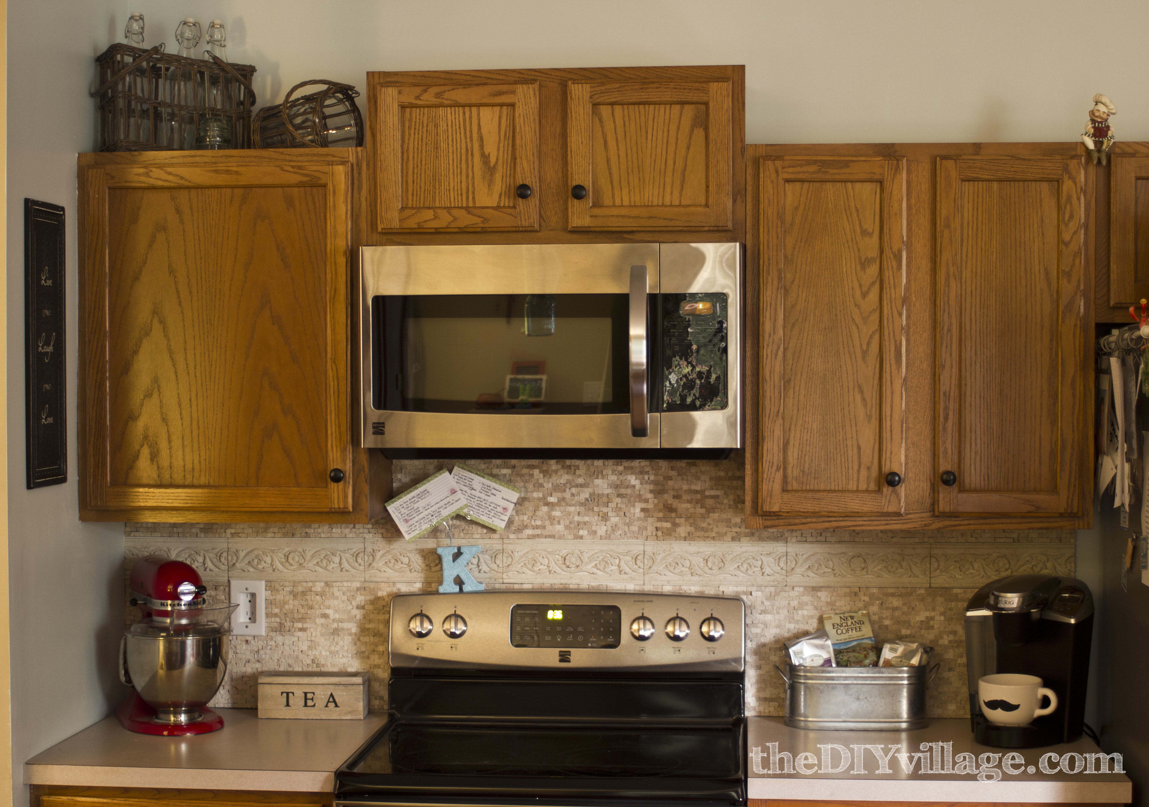 Split Face Travertine Tile Backsplash The DIY Village