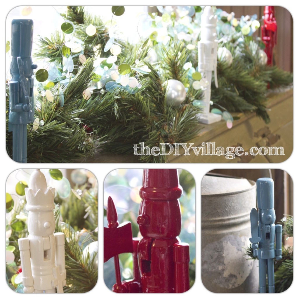 Dollar Tree Nutcracker West Elm Knock off Thrifty Christmas Decor by: theDIYvillage.com