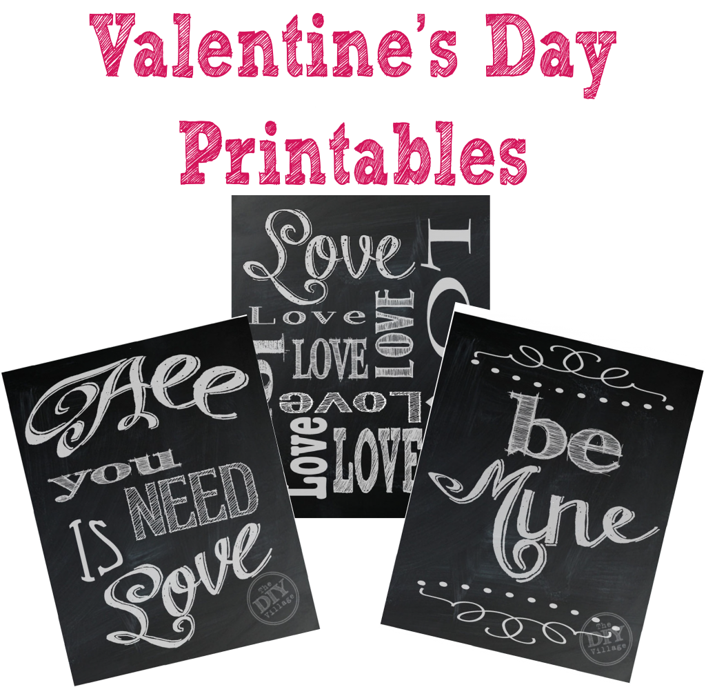 Valentine's Day Chalkboard Printables - The DIY Village1024 x 996