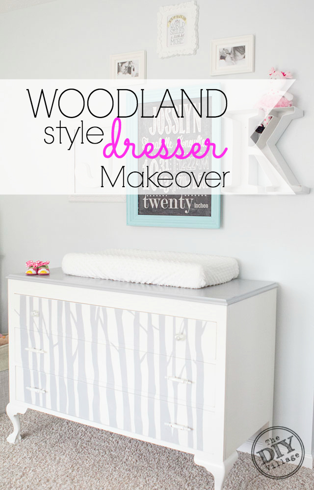 DIY buffet makeover to Woodland style dresser for Girls room!