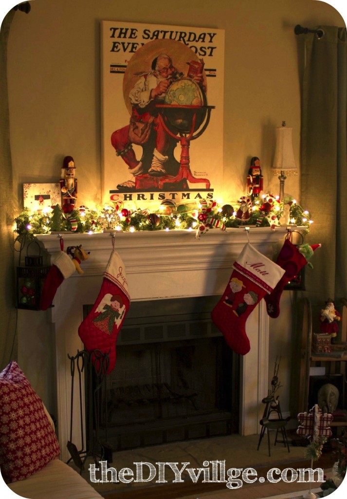  Christmas  Mantel with Santa the DIY village 