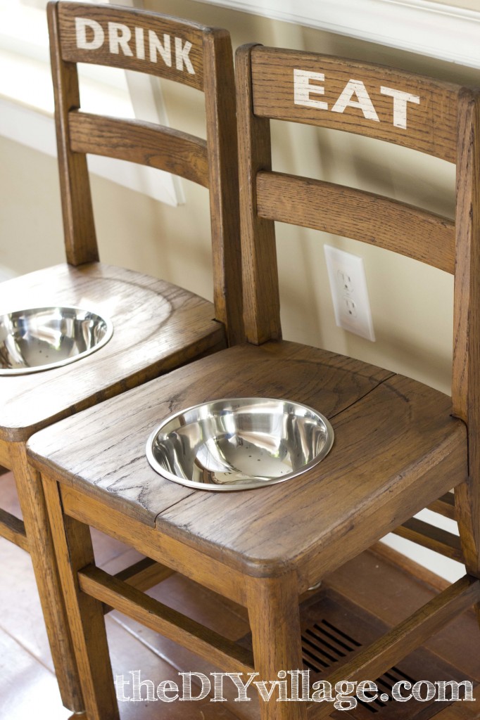 DIY Dog Bowl Chairs { Elevated Feeding Station } - the DIY village