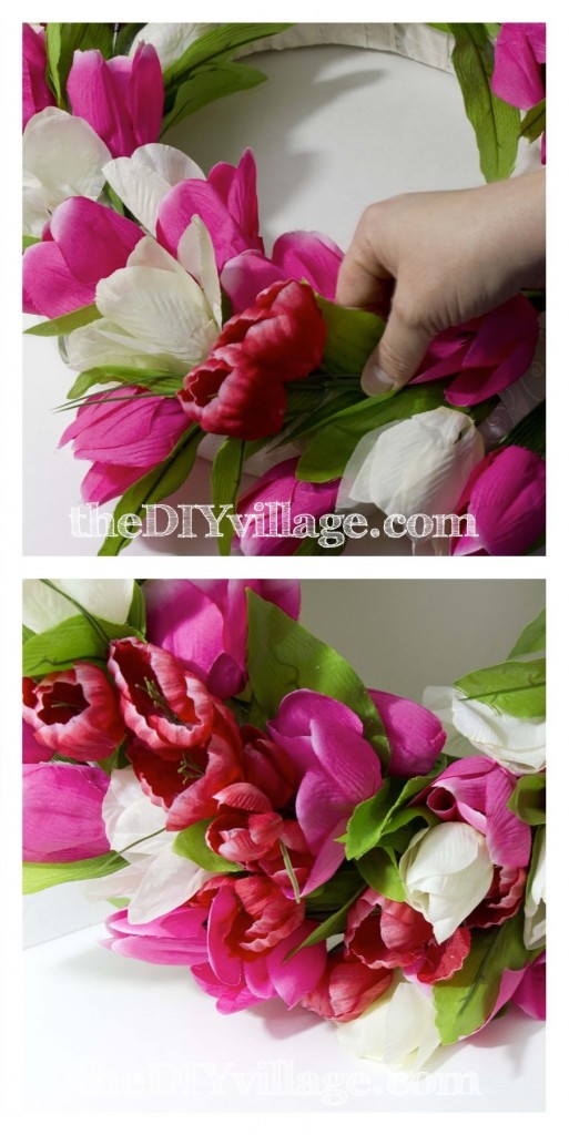 Tulip Door Wreath Tutorial by: theDIYvillage.com