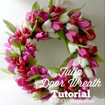 Spring Tulip wreath tutorial made for under $15. #wreath #spring #howto #frontdoors #pink #flowers #diy #crafts