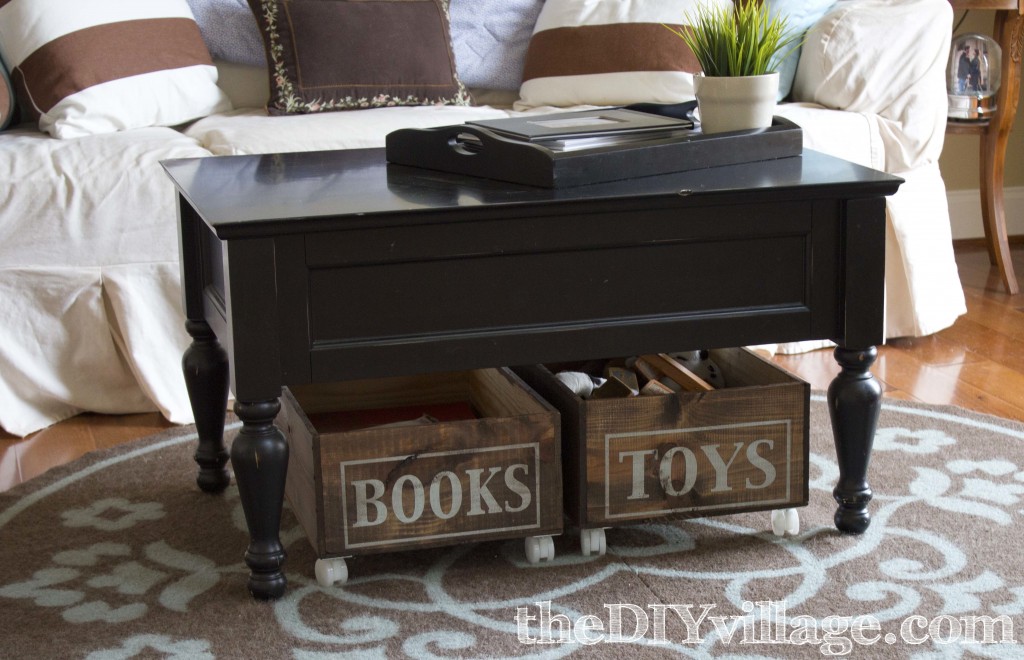 Up-cycled Wine Crates to Rolling Storage by: theDIYvillage.com