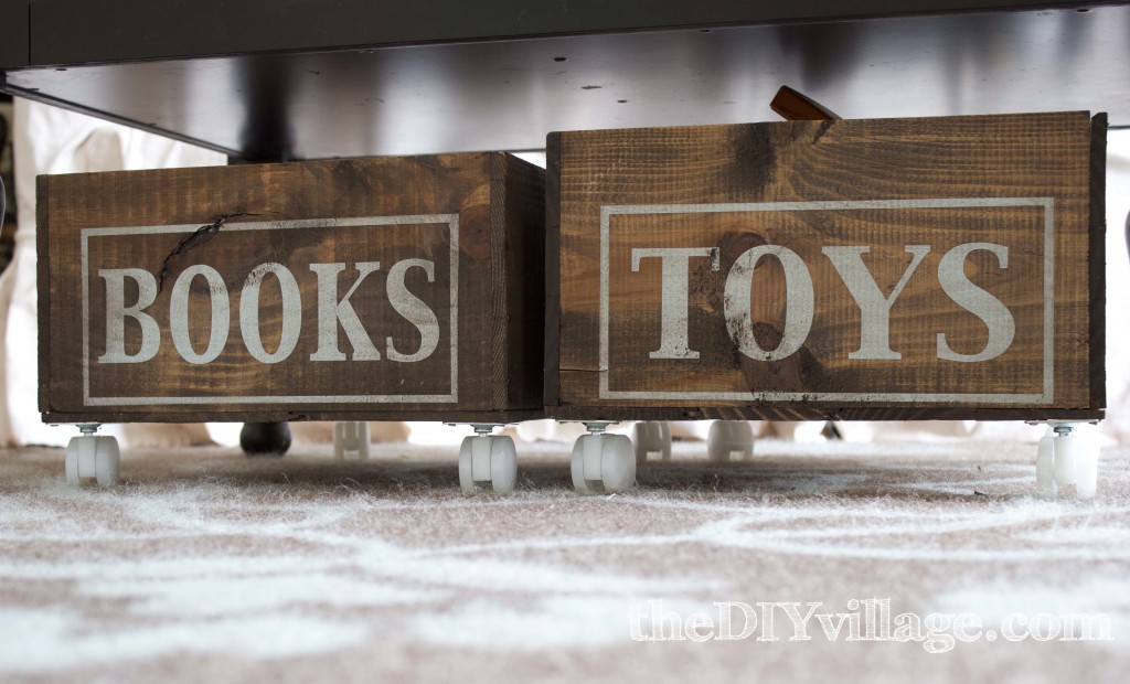 Up-cycled Wine Crates to Rolling Storage by: theDIYvillage.com