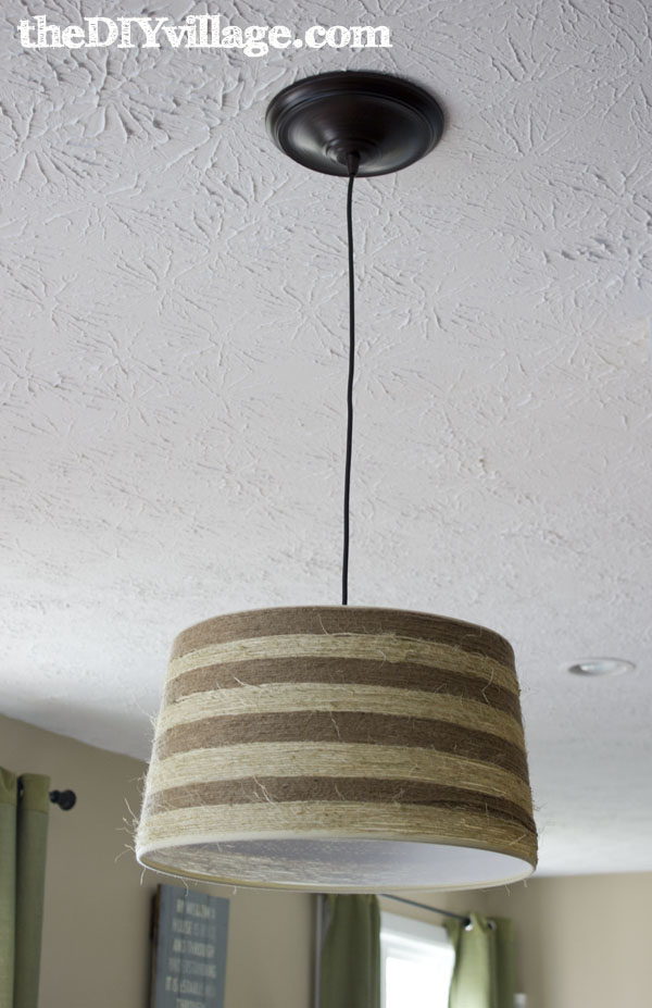 Jute and Sisal Wrapped Drum Shade theDIYvillage