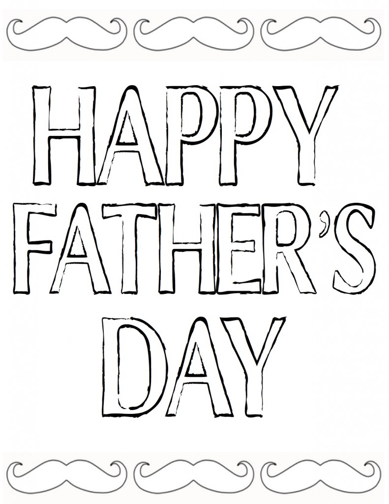 Happy Father's Day Color In Printable at theDIYvillage