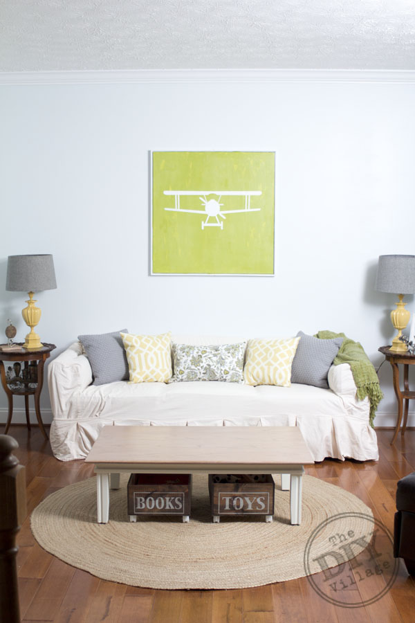 DIY Airplane Art with free Printable at theDIYvillage.com #DIY #stencil #free