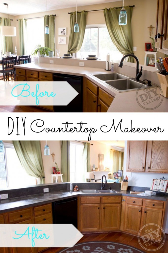 Faux Concrete Countertop Makeover