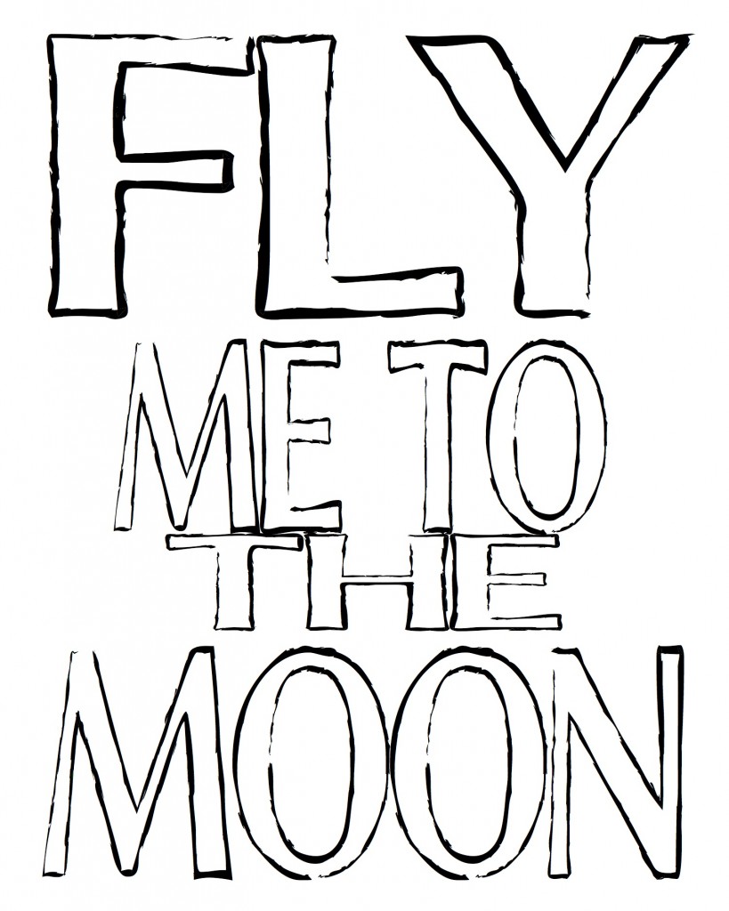 Fly me to the moon outline free printable