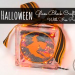 Easy Halloween craft with Free Printable - Glass Block Light