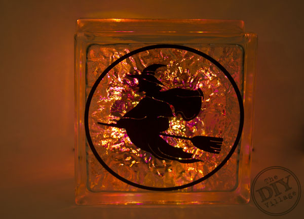 Easy Halloween Craft Lighted Glass Block The Diy Village