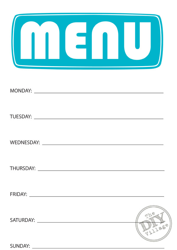 Printable Weekly Menu Planner