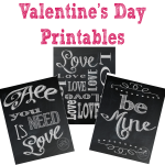 Cute chalkboard Valentine's Day printables