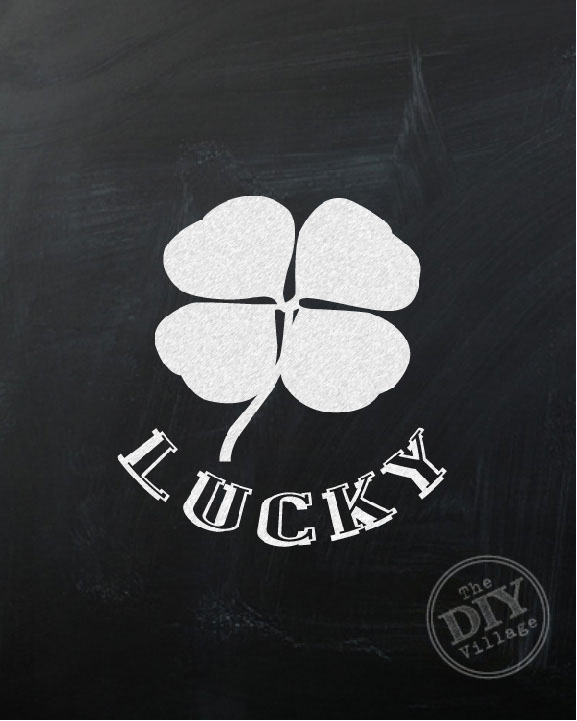 Cute chalkboard St. Patrick's Day printable - Lucky
