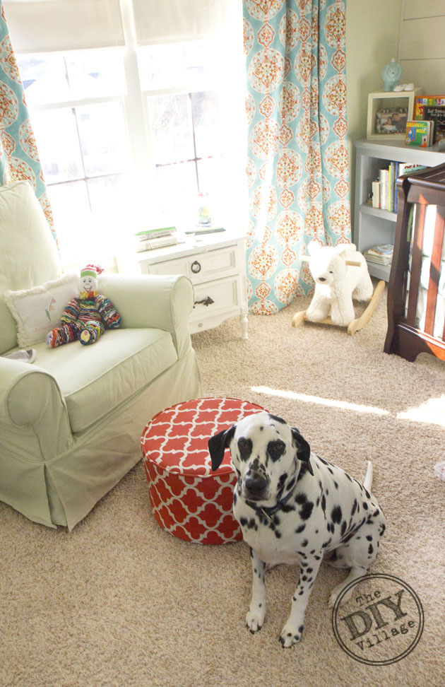 Hidden tab black out lined curtains, perfect for a nursery.