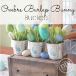 Ombre Easter bunny bucket centerpiece #spring #easter