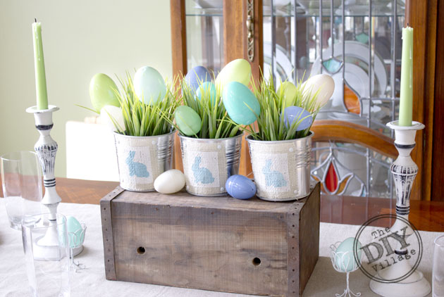 Ombre Easter bunny bucket  centerpiece #spring #easter