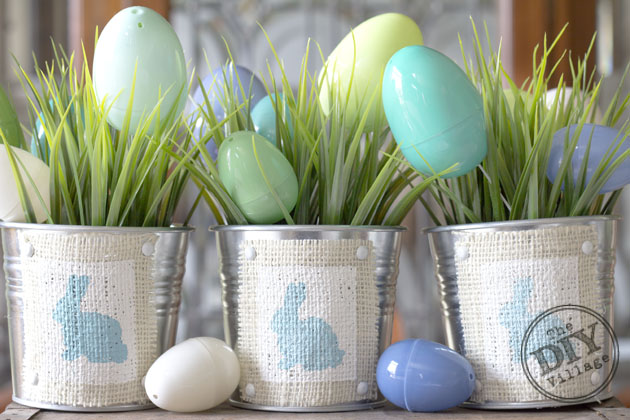 Ombre Easter bunny bucket  centerpiece #spring #easter