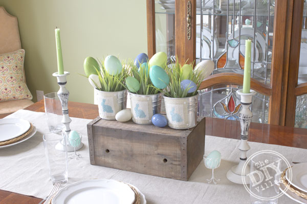 Ombre Easter bunny bucket  centerpiece #spring #easter