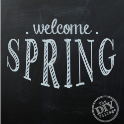 Welcome spring free chalkboard printable in 3 colors