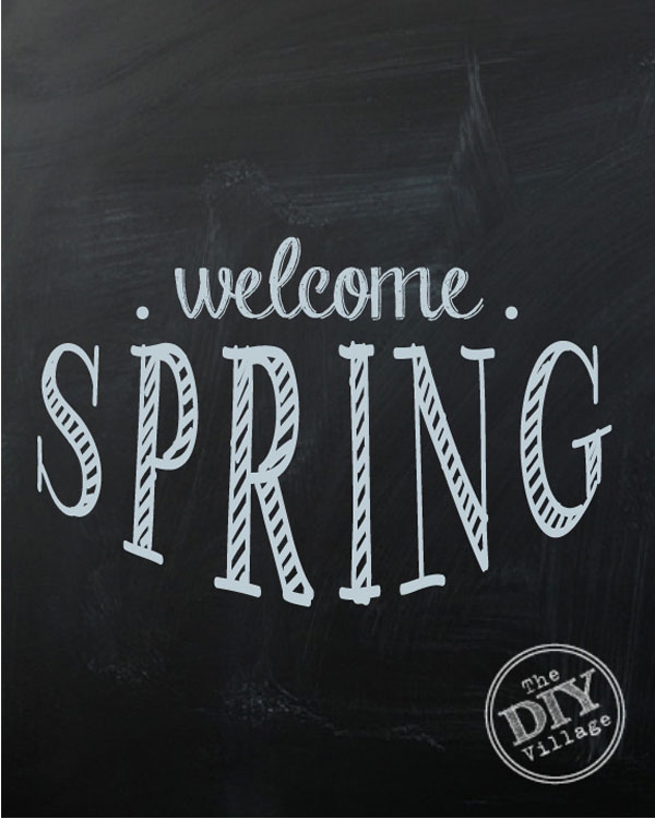 Welcome spring free chalkboard printable in 3 colors