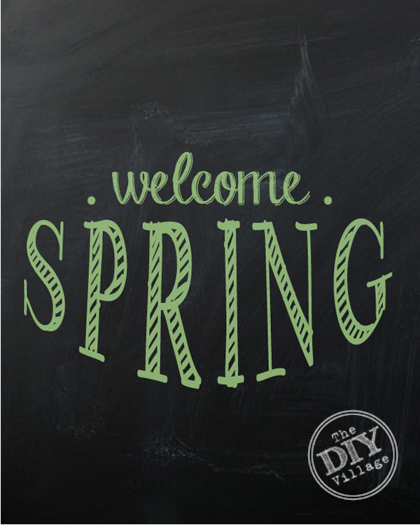 Welcome spring free chalkboard printable in 3 colors