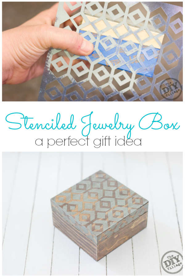 DIY Stenciled Jewelry Box - a perfect gift idea! 