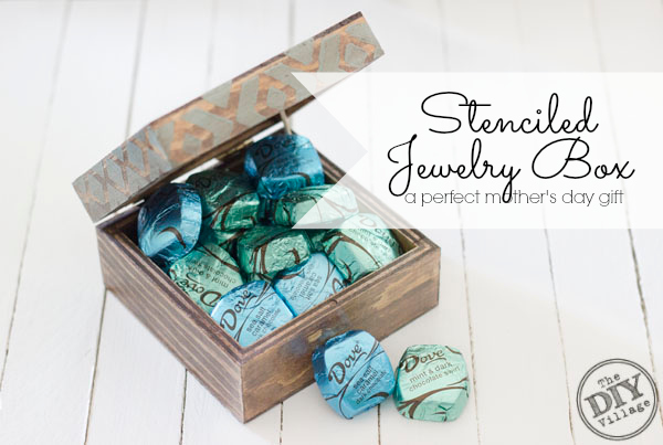 Custom stenciled jewelry box. What a great gift idea for Mom, even I can make one of these!