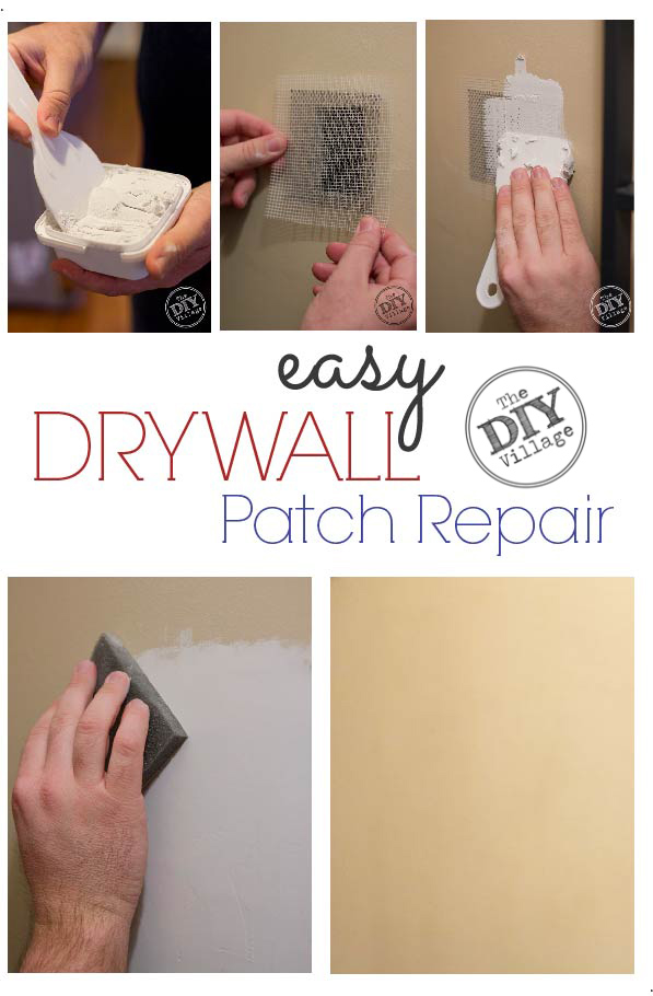 How to repair a hole in the drywall - the EASY way! Step by step of drywall patch repair. 