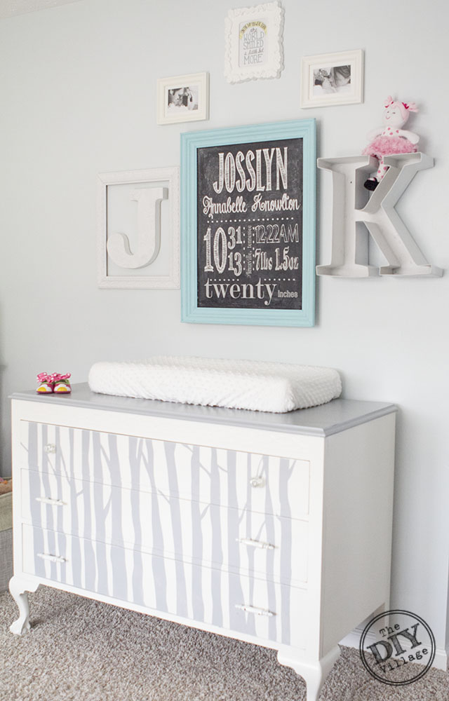 DIY birth stat chalkboard wall art