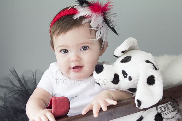 DIY Baby Cruella de Vil Halloween Costume idea for infant or toddler