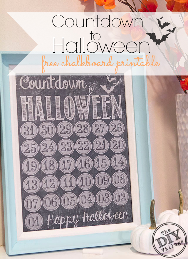 Adorable chalkboard printable to help the kiddos countdown to Halloween