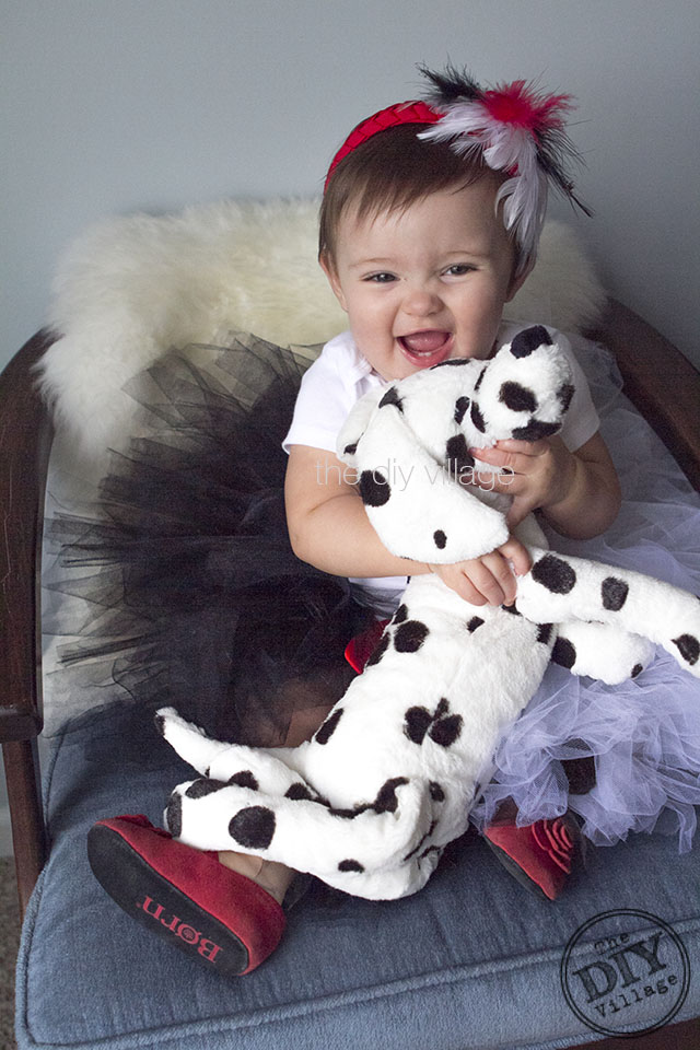 DIY Baby Cruella de Vil Halloween Costume idea for infant or toddler