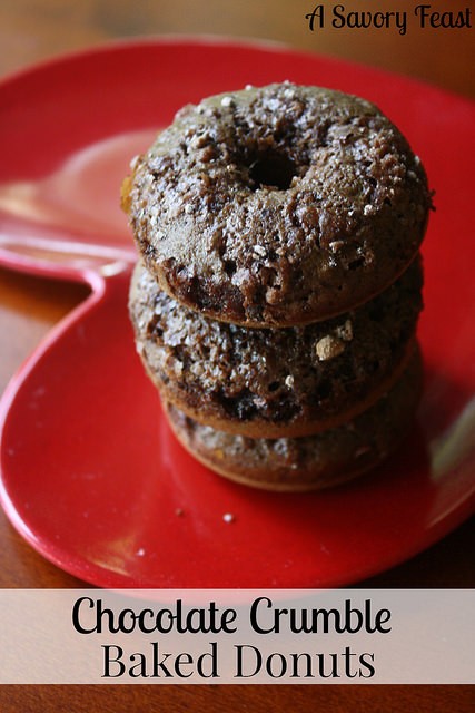 Chocolate Crumbles Baked Donuts