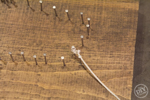 Tying Starter Knot for String Art