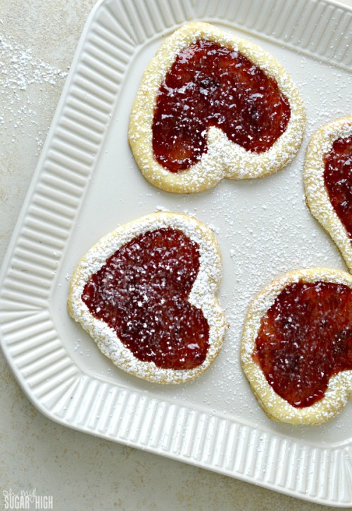 Valentine Cherry Filled Jam Heart Cookies