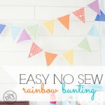 No sew rainbow bunting. Easy project perfect for a nursery, kids room, or party!