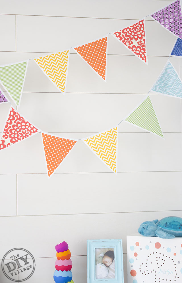 No sew rainbow bunting. Easy project perfect for a nursery, kids room, or party!