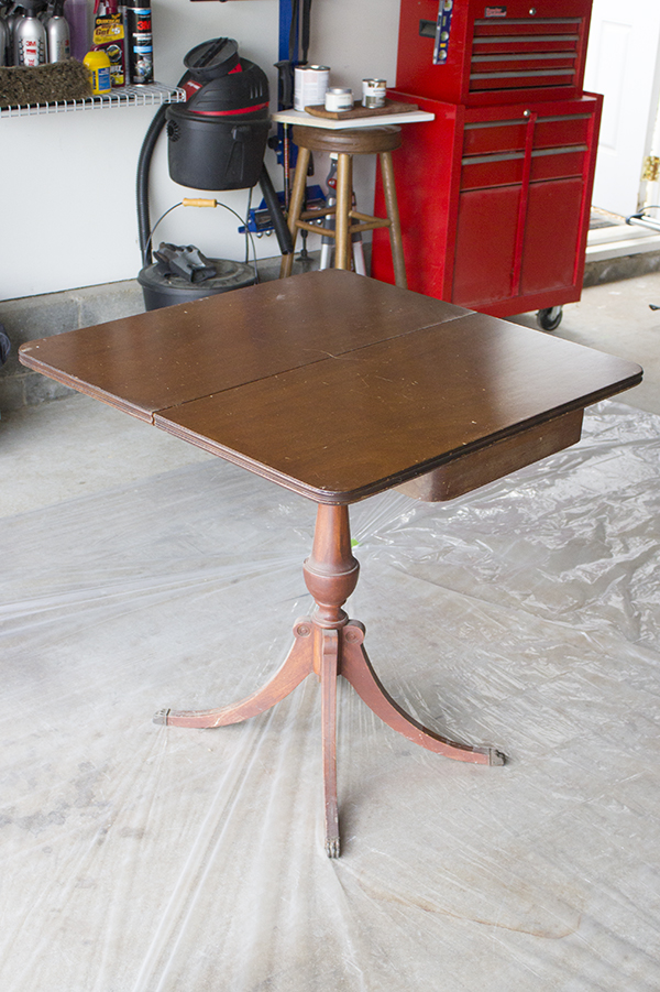 Duncan Phyfe game table makeover, perfect update for any table no longer in condition for refinishing. 