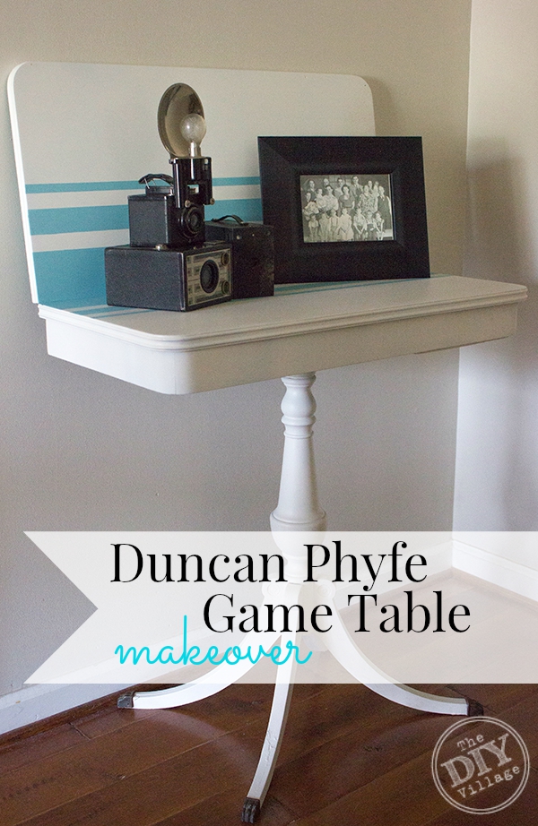 Duncan Phyfe game table makeover, perfect update for any table no longer in condition for refinishing. 