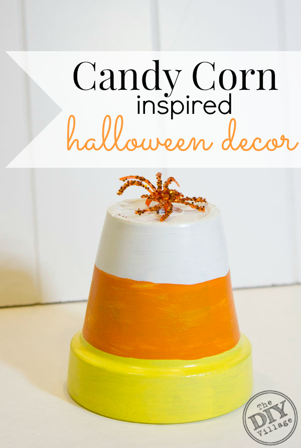 Candy corn inspired halloween decor, so cute and easy!!!