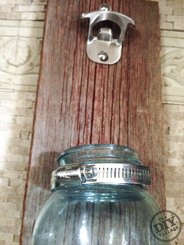 Easy rustic bottle opener project for your home using vintage mason jars and old barnwood! I love everything about this!