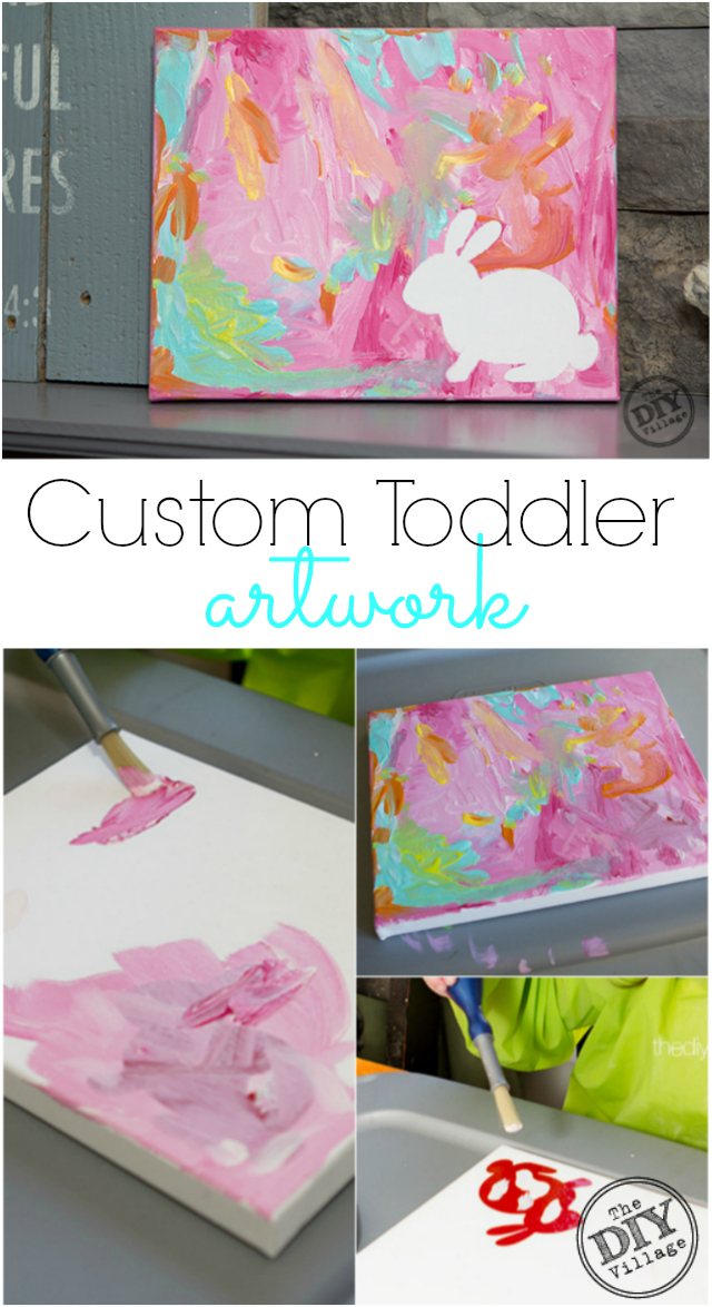 Easy custom toddler artwork worthy of any fireplace or wall gallery. A great way to inspire creativity in children of all ages even adults.