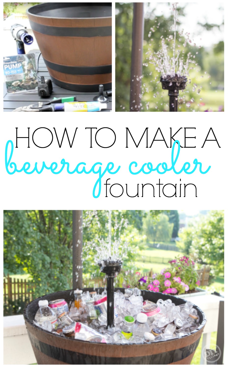 Awesome Iced beverage cooler fountain. This is so cool. I need one of these for our next cookout or summer party! Great way to keep guests drinks cool.