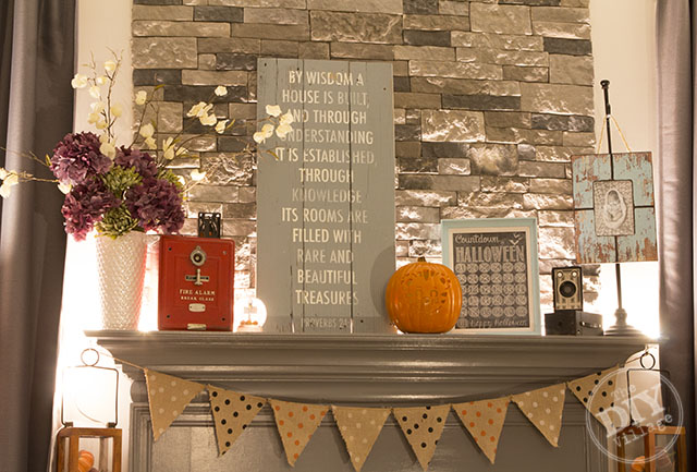 Color changing LED lights add awesome ambiance to an otherwise boring mantel.