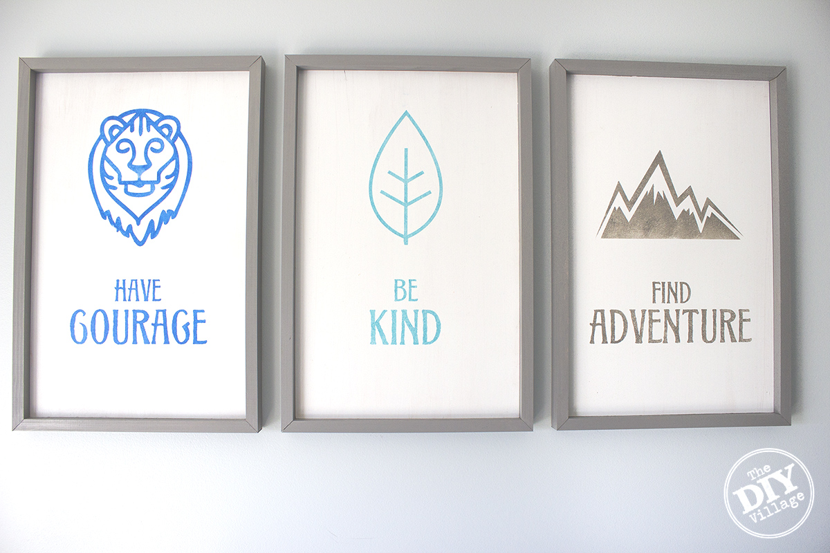 Modern Rustic baby nursery with bright pops of color and custom wall art