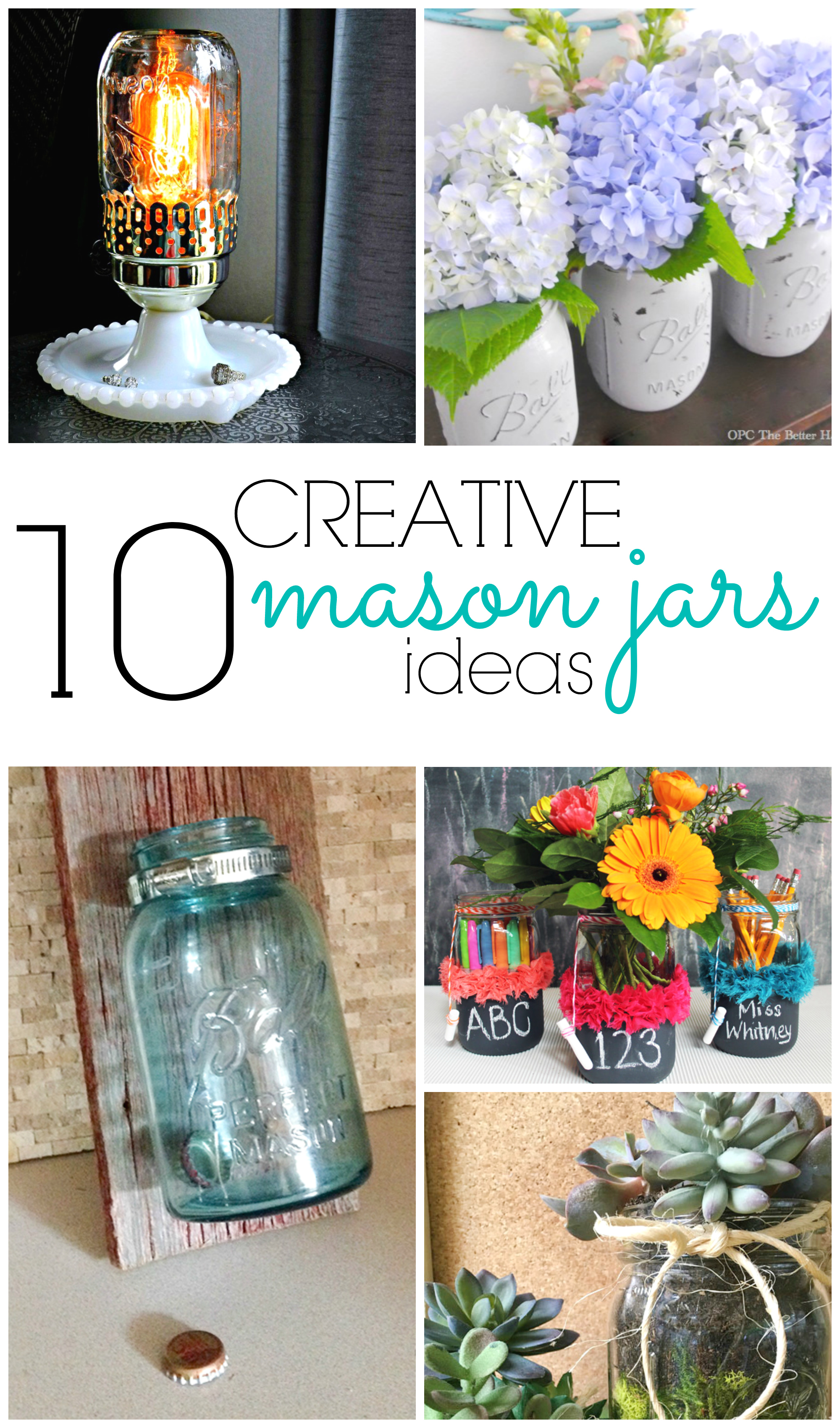 Awesome ideas for using Mason Jars for things other than canning! 