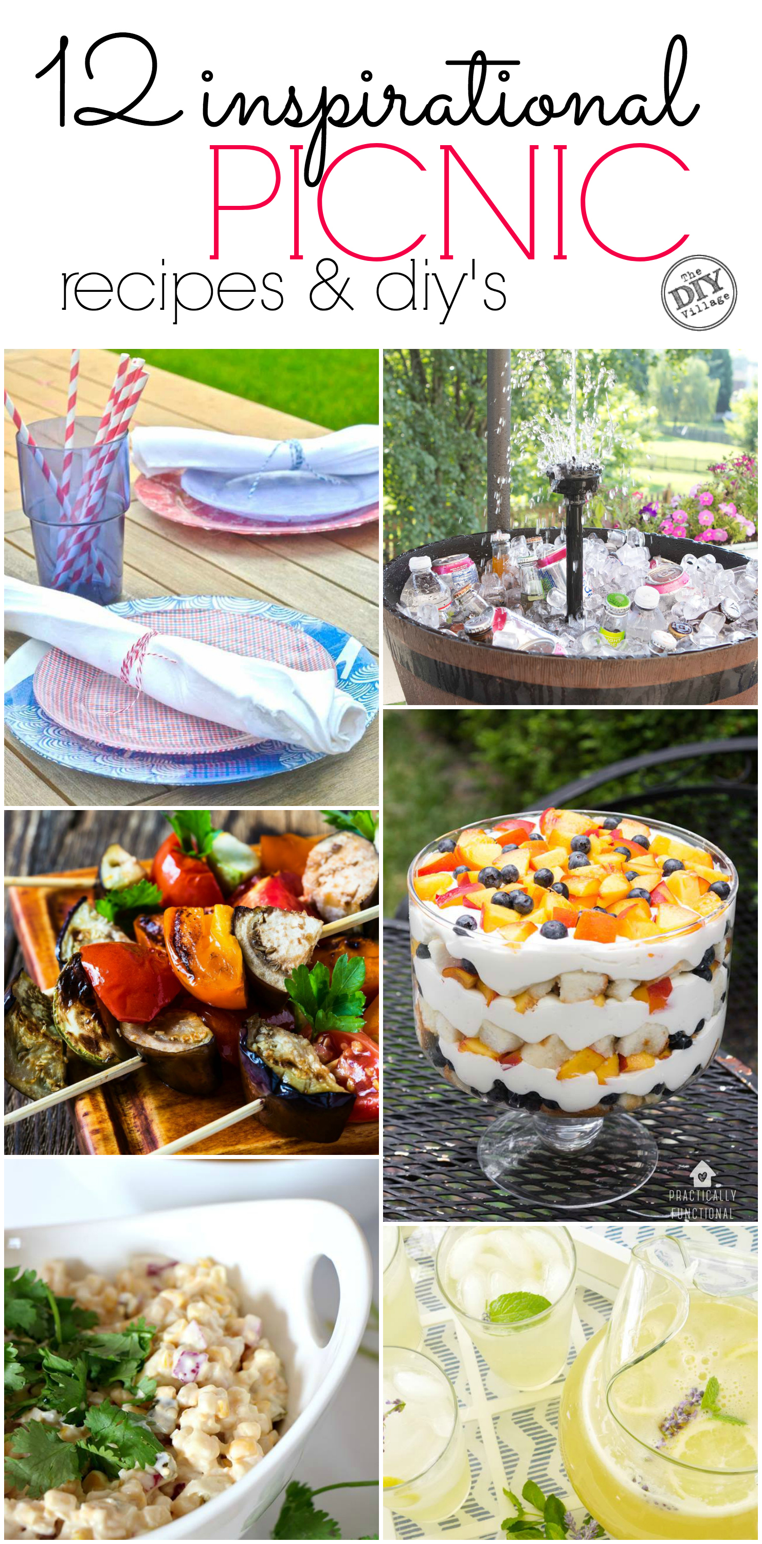 Great ideas for a summer party, picnic, or pretty much any gathering! Great picnic recipes and diy's